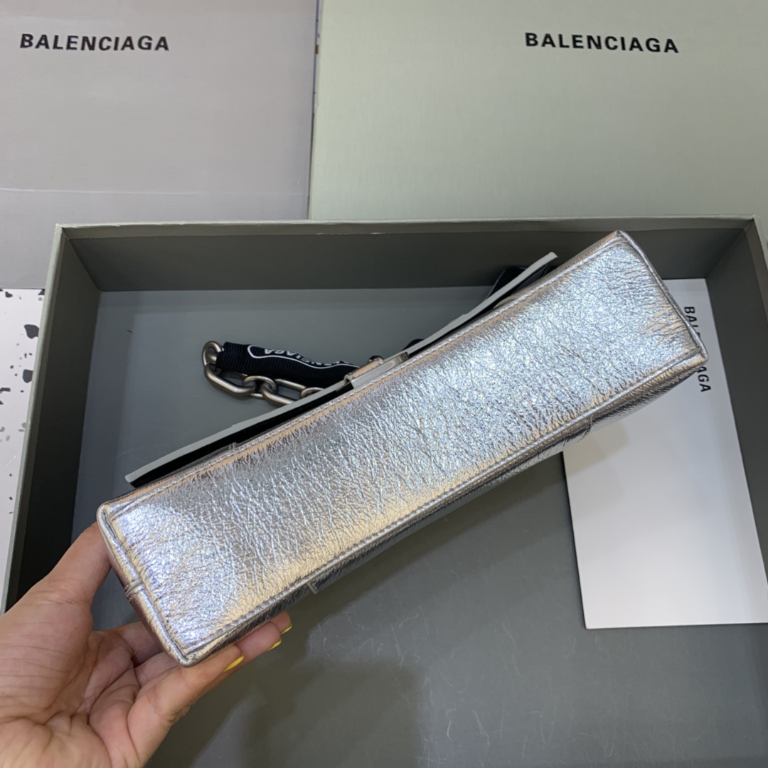 Balenciaga Downtown XS Shoulder Bag With Chain Silver